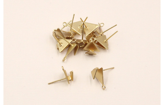 Perno Triángulo con presión de 11mm diam Oro Mate