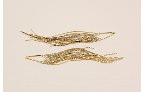 Pendiente Flecos 125*11mm Dorado