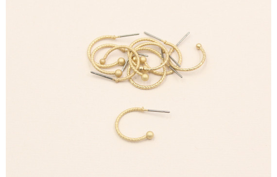 Pendiente gancho con bola 16mm diámetro Oro Mate