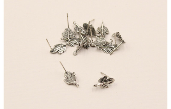 Pendiente Hoja 10*8mm Plara Vieja