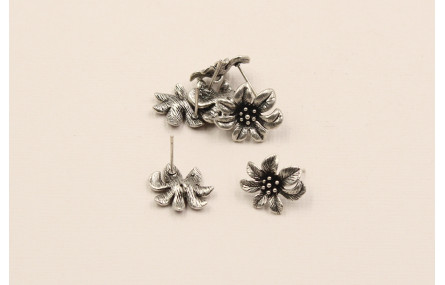 Perno Flor 8*15mm Plata Vieja