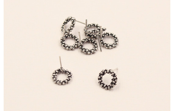 Perno corona flores 11mm Plata Vieja