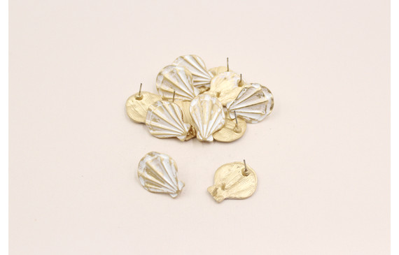 Perno concha 18*20mm Oro mate y Blanca