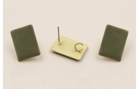 Perno rectangulo esmaltado 17*13mm Verde