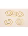 Pendiente Hexágonos 40*33mm Dorado Mate