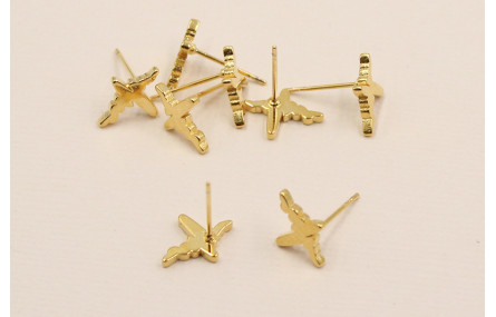 Perno Acero Inoxidable Latido Corazón 13*9mm Oro