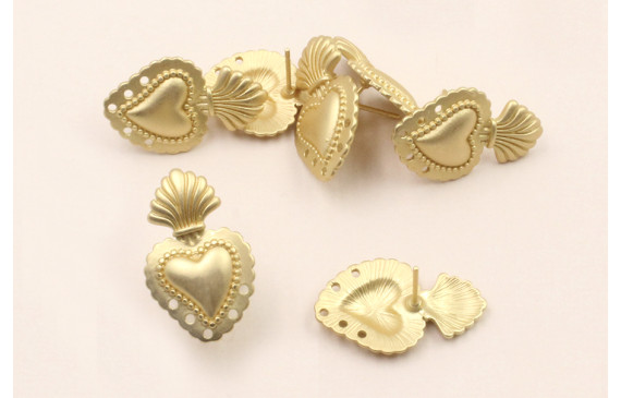 Perno sagrado Corazón 25*14mm Dorado Mate