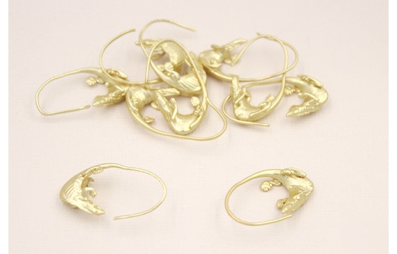 Pendiente Lagarto 30*15mm Dorado Mate