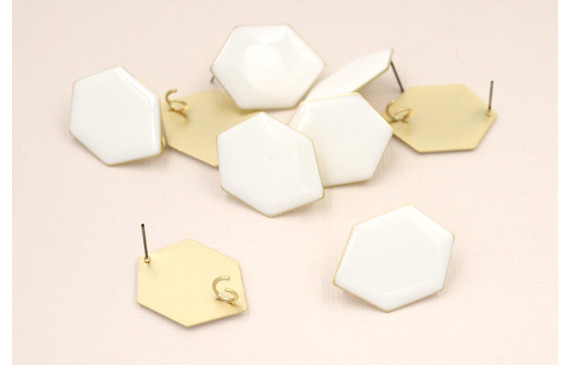 Hexágono 30*20mm Esmalte Blanco