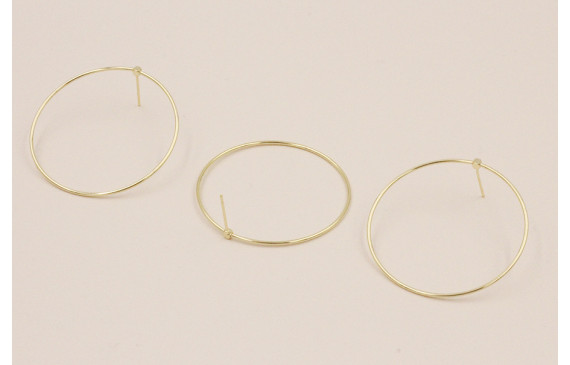 Stainless Steel: Pendiente Aro Acero de 40mm Oro