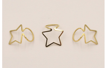 Stainless Steel: Ear Cuff estrella Acero 18mm Oro
