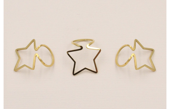 Stainless Steel: Ear Cuff estrella Acero 18mm Oro