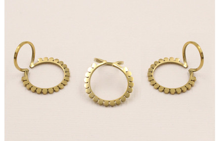 Stainless Steel: Ear Cuff Rueda estriada 19mm Oro