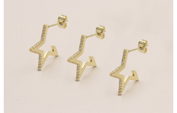 Pendiente estrella Dorada con Brillos 20mm