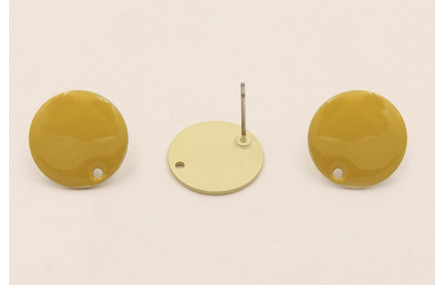 Perno Disco esmaltado 14mm Dorado Mate y  Mostaza