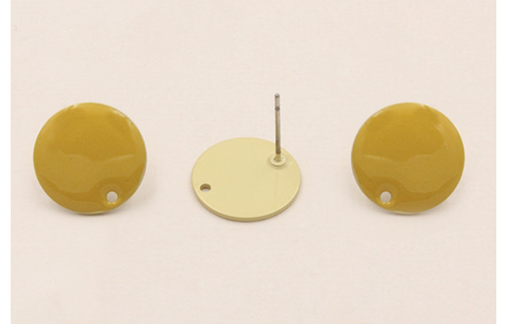 Perno Disco esmaltado 14mm Dorado Mate y  Mostaza