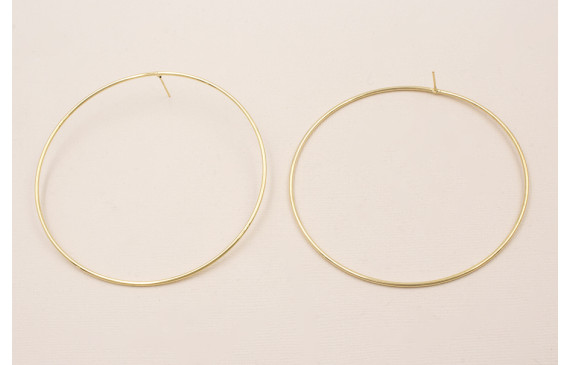 Pendiente Aro 80mm y 1,5mm grosor Oro Mate