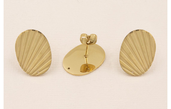 Pendiente Ala Ovalada 18*14mm Acero Inox. Baño Oro