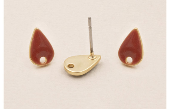 Perno Gota esmaltado 10*6mm Rojizo