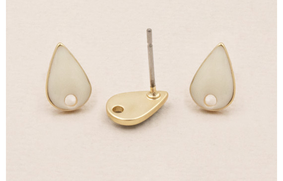 Perno Gota esmaltado 10*6mm Blanco Roto