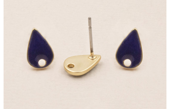 Perno Gota esmaltado 10*6mm Azul Marino