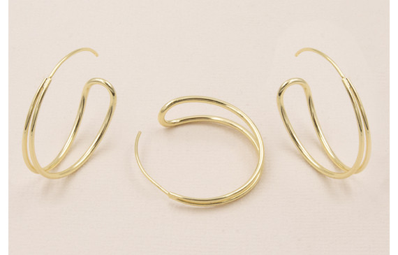 Pendiente Aro 2 vueltas 24mm Dorado