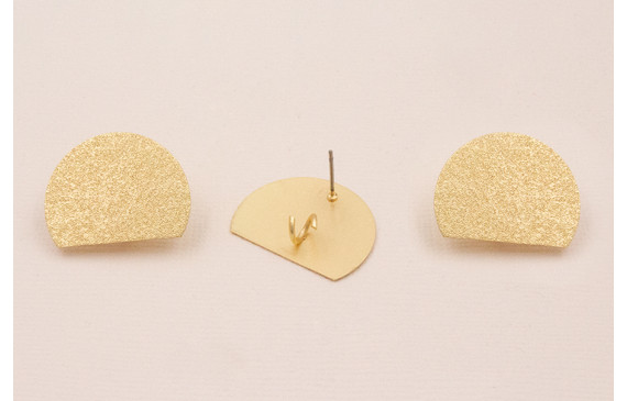 Perno semi disco satinado 25mm diámetro Oro Mate 