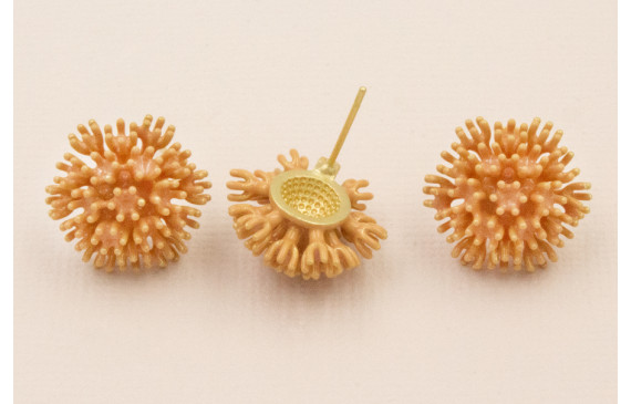 Pendiente Nenufar 17mm diametro Rosa Melocotón