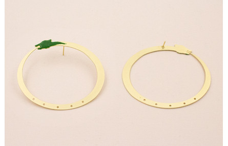 Pendiente Aro dragón 60*50 Dorado Mate