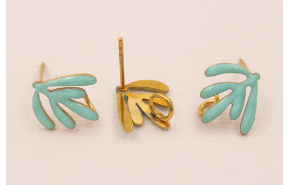 Perno 12-10 Hojas esmaltadas color turquesa