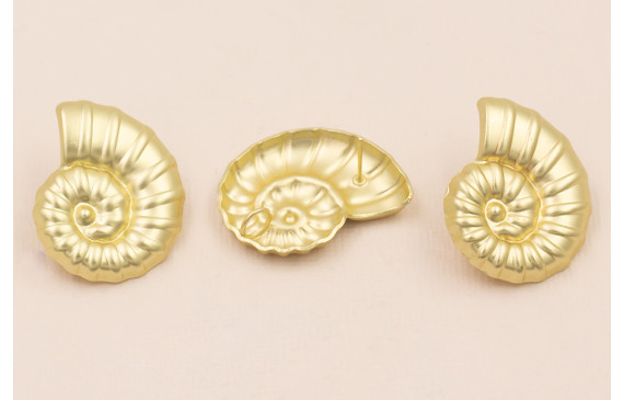 Pendiente caracola 30*24mm Oro Mate