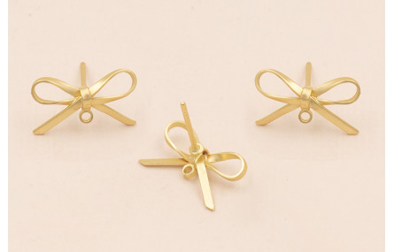 Pendiente Lazo 15*10mm Oro Mate
