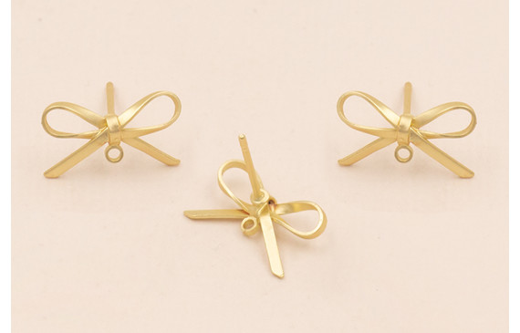 Pendiente Lazo 15*10mm Oro Mate