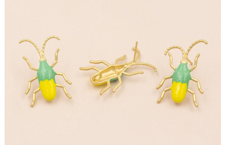 Insecto antenas 30*20 esmalte Verde y Amarillo