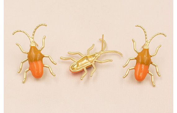 Insecto antenas 30*20 esmalte Marrón y Naranja