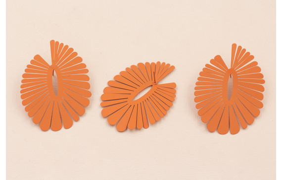 Pendiente Flor Pétalos 52*40mm Coral