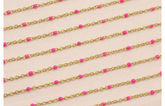 Cadena de 1,5mm O.mate con Microesmalte Rosa Fuxia