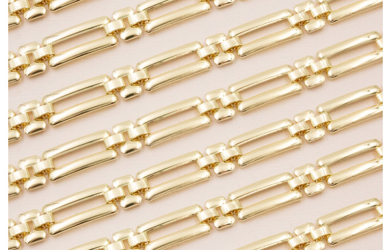 Cadena eslabón rectangular 20*10mm Baño Oro