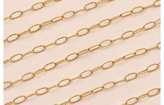 Cadena Acero Inox. Eslabón de 7mm Oro
