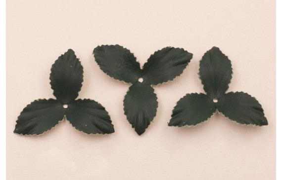 Flor pétalos relieve 45mm diam. Verde Botella