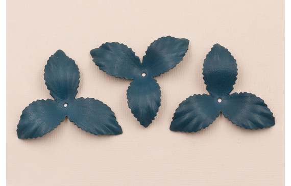 Flor pétalos relieve 45mm diam. Azul turquesa