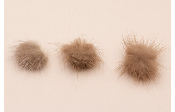 Pompón Pelo 30mm color visón