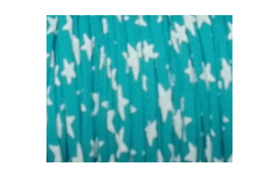 Cinta tubular Liberty 4mm turquesa+flor blanca