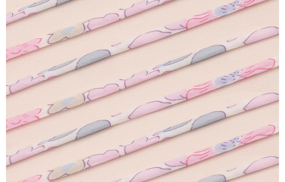 Cinta tubular Liberty 4mm Flores rosas palidas