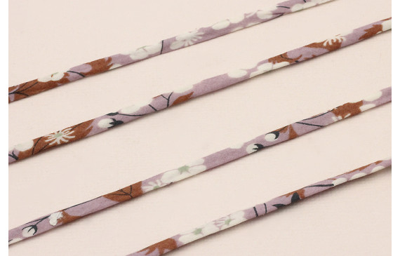 Lazo Liberty 4mm Lila con Flores