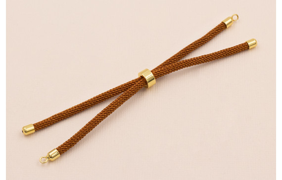 Cordón de 3mm Preparado para Pulsera color Marrón