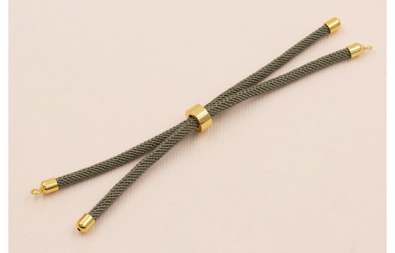 Cordón de 3mm Preparado para Pulsera Gris Piedra