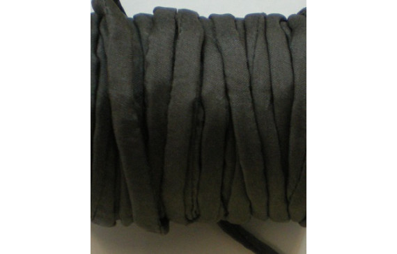 Cinta de seda Natural cosida 5-7mm Gris oscuro