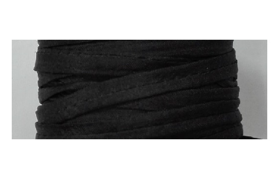 Cinta de seda Natural cosida 5-7mm Negra
