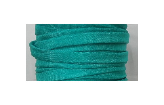 Cinta de seda Natural cosida 5-7mm Tuquesa